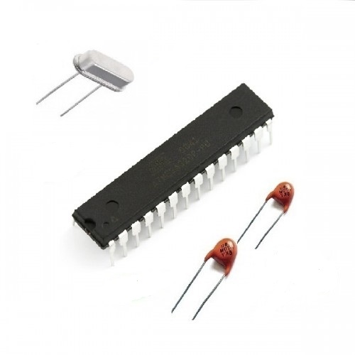 Kit microcontrolador Atmega328p-pu Bootloader Arduino Uno + Cristal + Capacitor