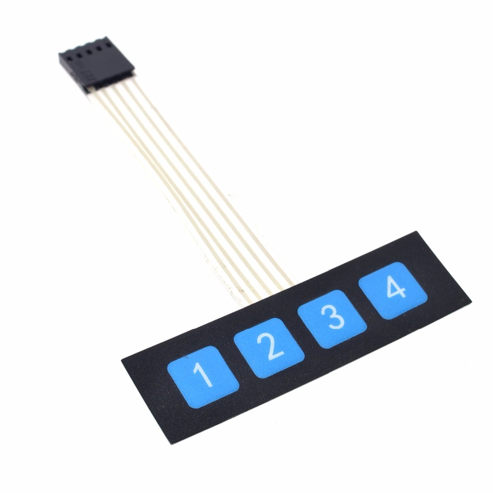 Teclado matricial de membrana de 4 Teclas formato 1x4