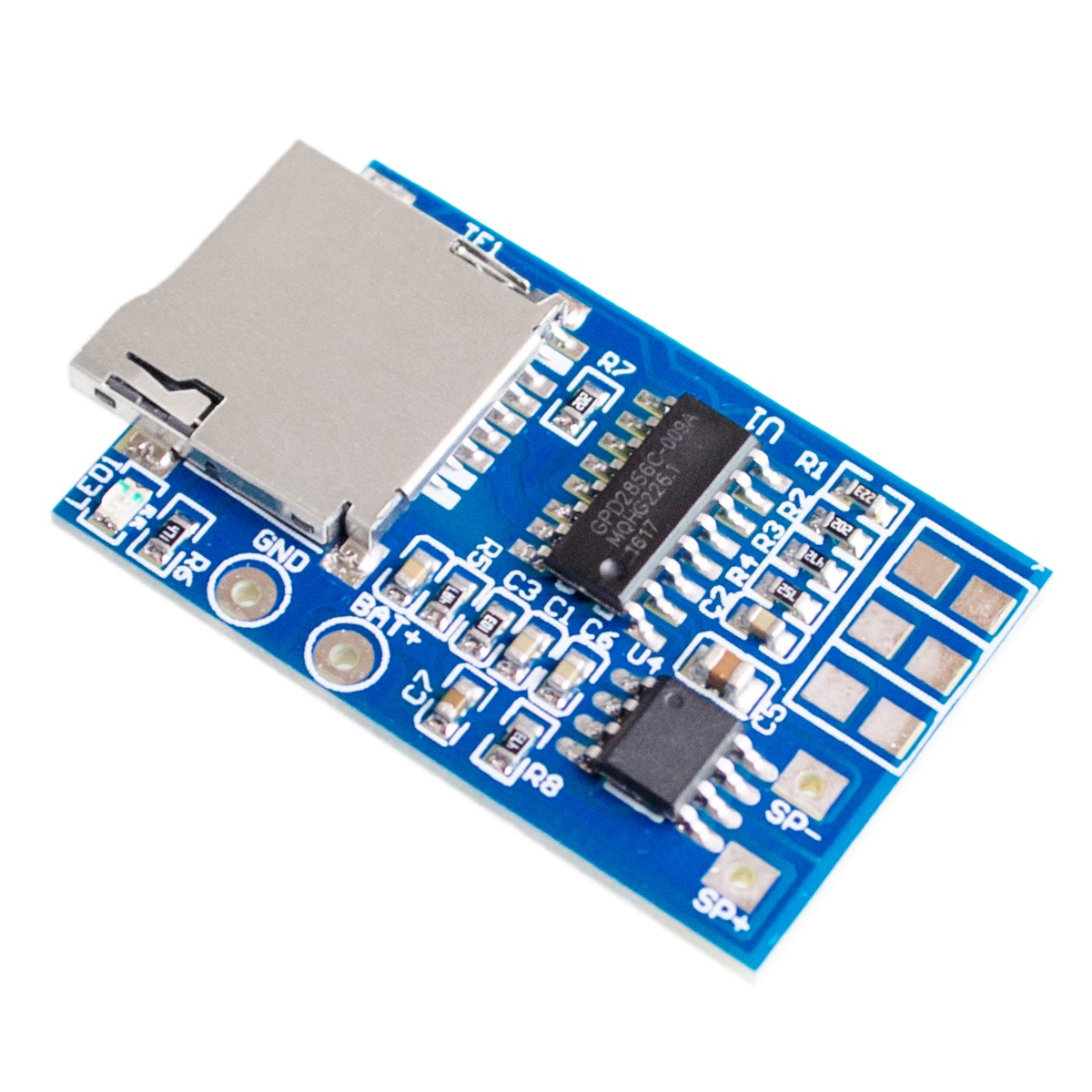 Módulo decodificador MP3 GPD2846A para cartão SD com amplificador 2W