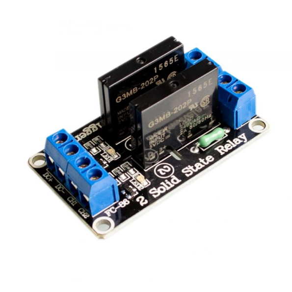 Módulo relê de estado sólido 2 canais 5V SSR - 250V 2A - G3MB-202P