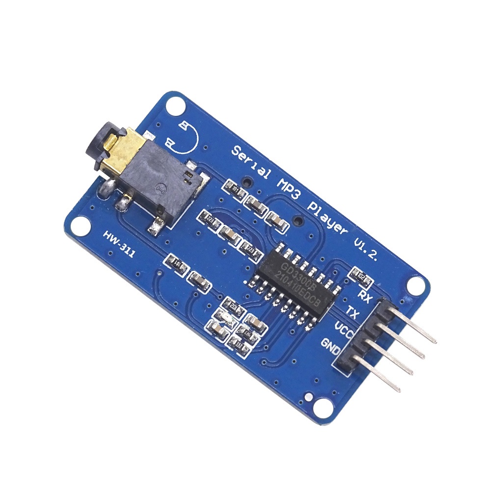 Módulo leitor de cartão MP3 serial RS232 TTL com saída de áudio P2 YX5300