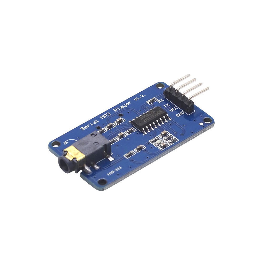 Módulo leitor de cartão MP3 serial RS232 TTL com saída de áudio P2 YX5300