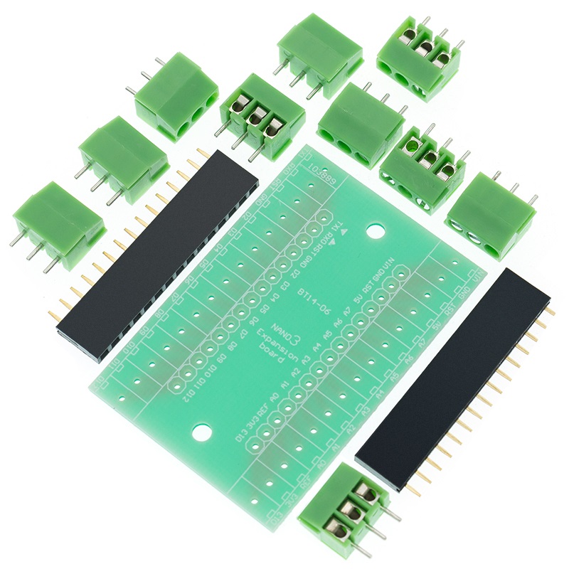 Módulo adaptador bornes terminais conectores para Arduino Nano V3.0 - (Montado)