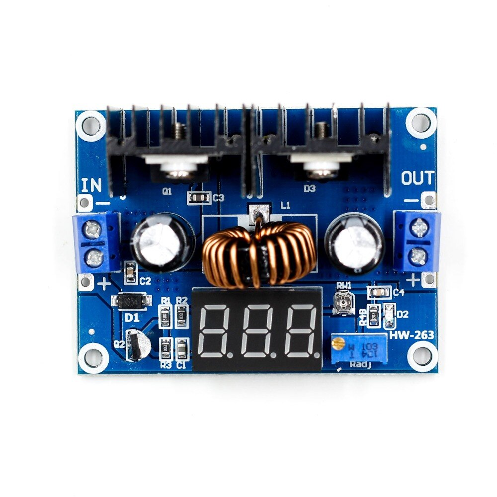 Módulo conversor DC-DC Step-down XL4016 ajustável 8A - 4-38V para 1.25-36V com DISPLAY