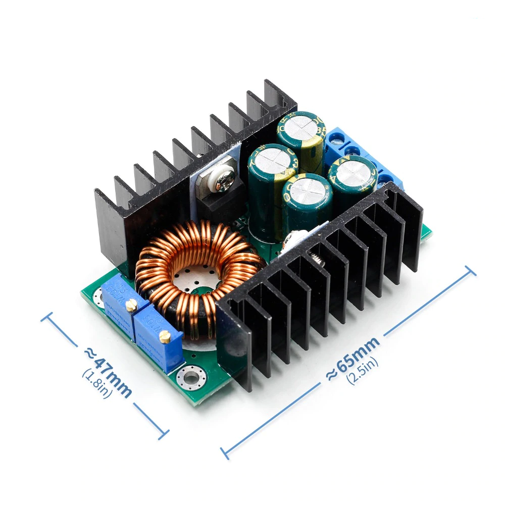 Módulo conversor DC-DC Step-down XL4016 ajustável 8A - 4-38V para 1.25-36V - Com Dissipador duplo