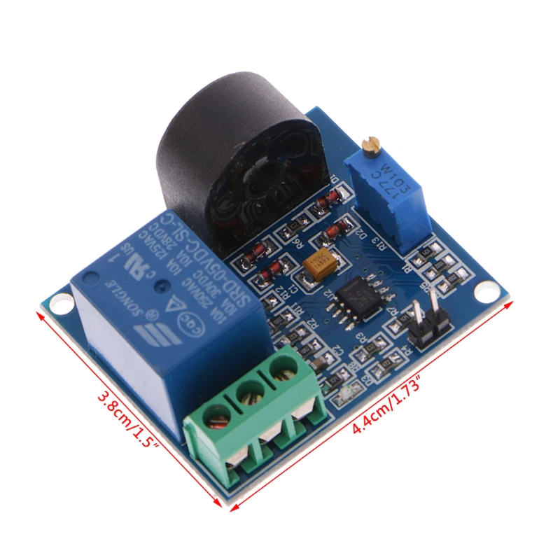 Módulo sensor de corrente alternada AC 5A com relê - 12Vdc