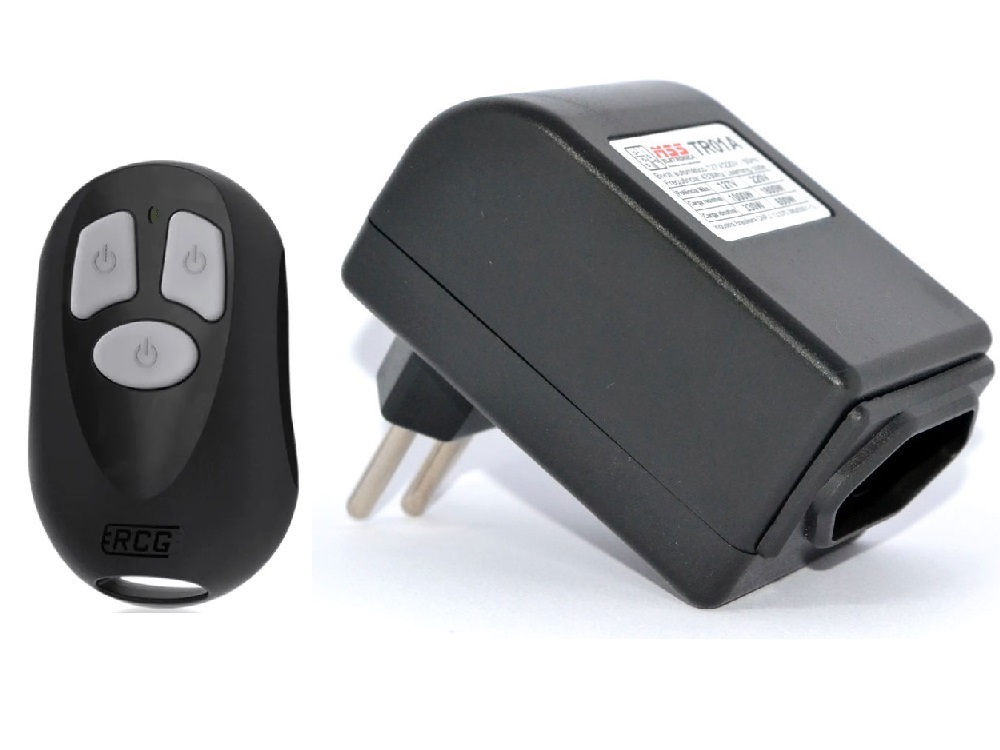 Controle Remoto 3 botões + Tomada inteligente relê RF 433Mhz TR01A bivolt - Para automação resid...