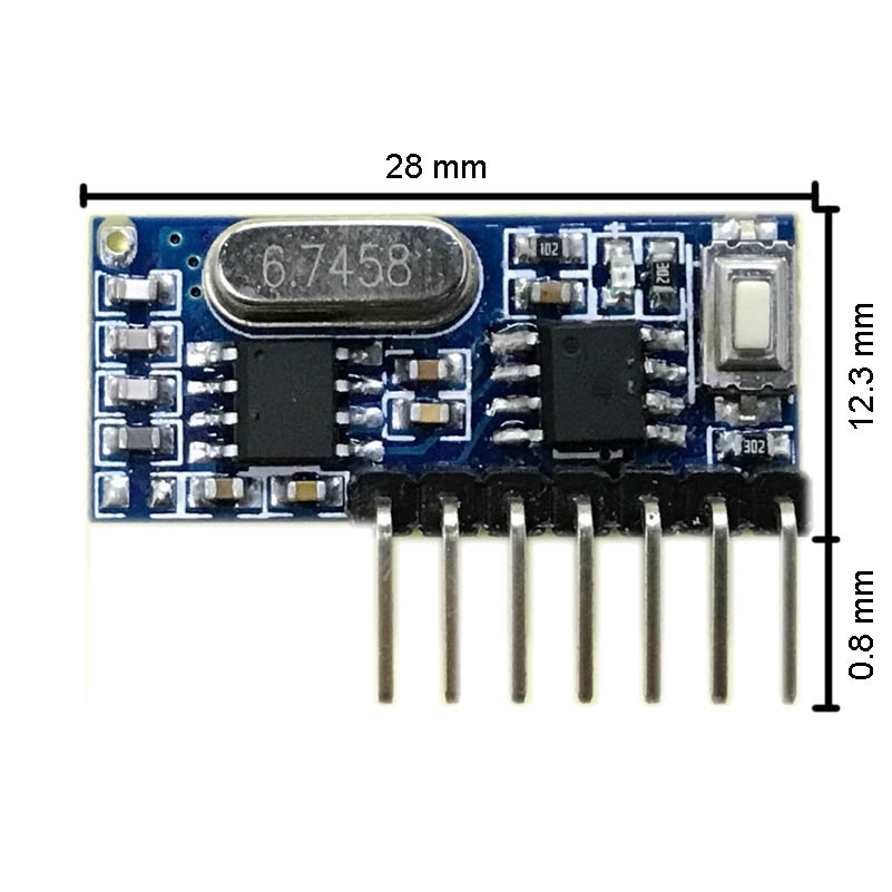 Receptor 433Mhz Superheterodino decodificador 4 canais para controle remoto eV1527 PT2262 PT2264
