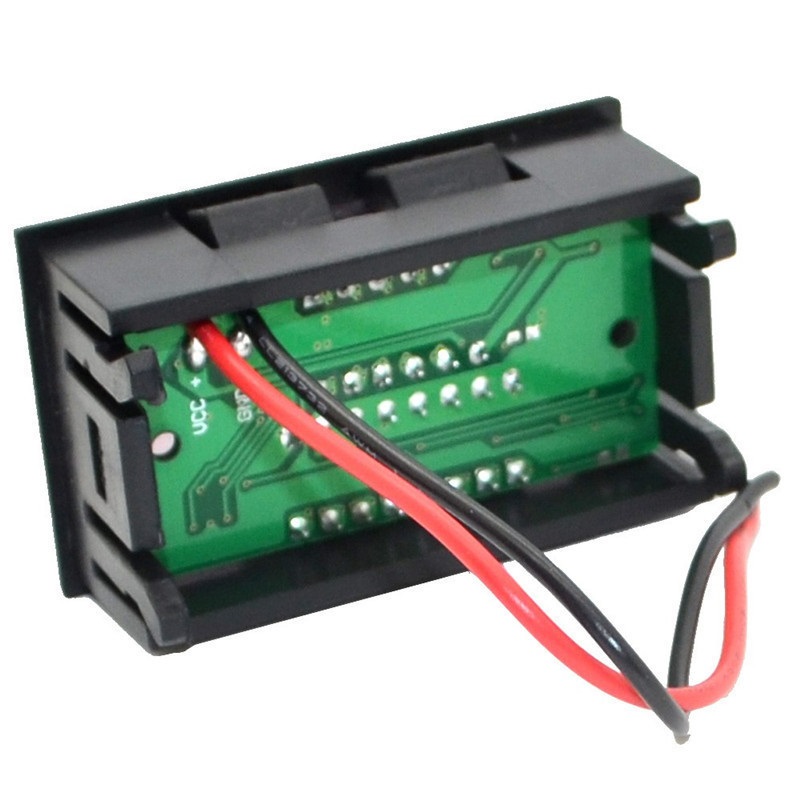 Voltímetro digital medidor de baterias 12V para painel com indicador em barras - Azul