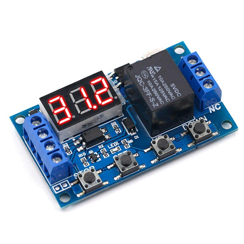 Módulo relê temporizador cíclico 6-30V 0.1-99.9s 1-999s e 1-999min com  display JZ-801 - MSS Eletrônica