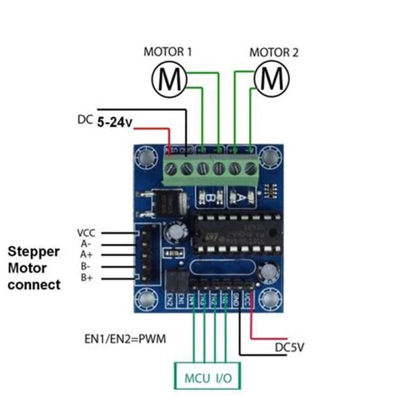 Mini módulo driver ponte H dupla L293D