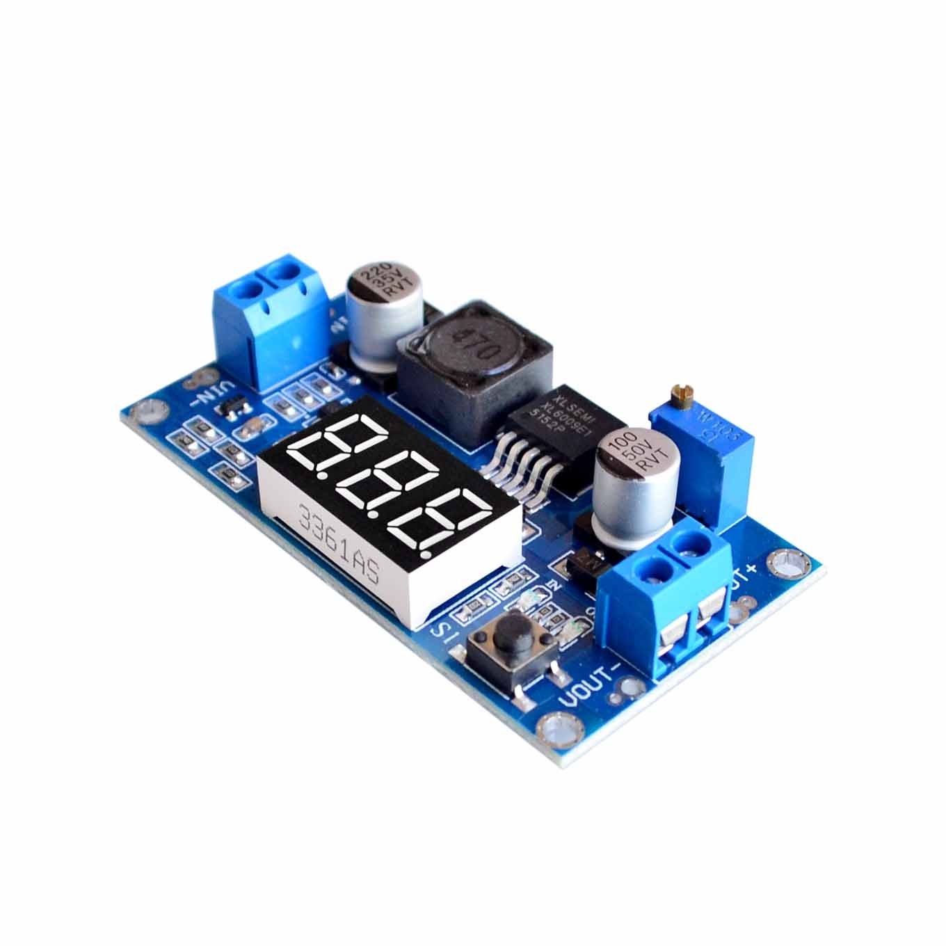 Módulo conversor DC-DC Step-up 4A - 5V a 35V Com display - XL6009