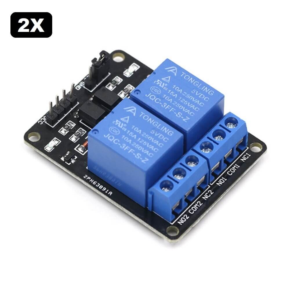 2 x Módulo relês de 2 canais 5V 10A Ideal para automação
