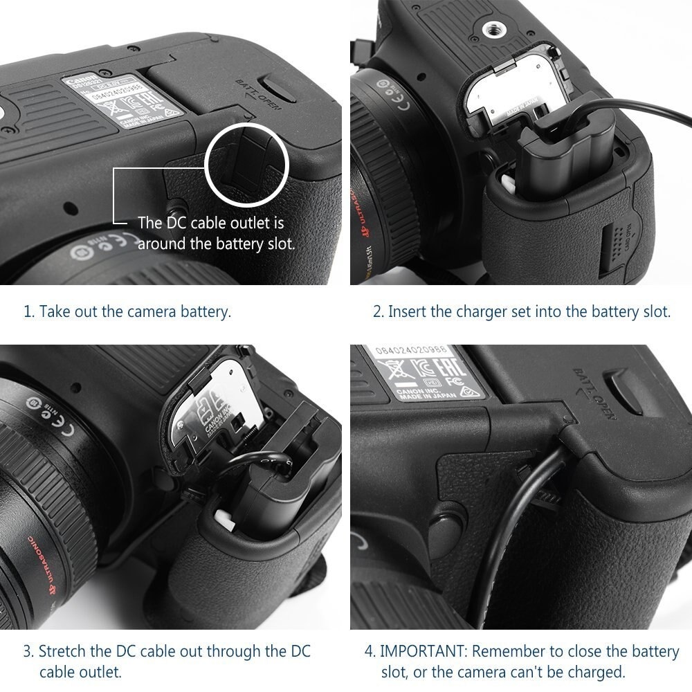 Fonte alimentação ACK-E8 para câmeras Canon EOS 550D 600D 650D 700D Rebel T2i T3i T4i T5i Kiss X4...