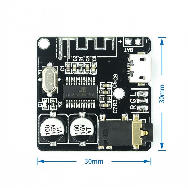 Módulo Receptor de Áudio Bluetooth 5.0 MP3 VHM-314 - Preto