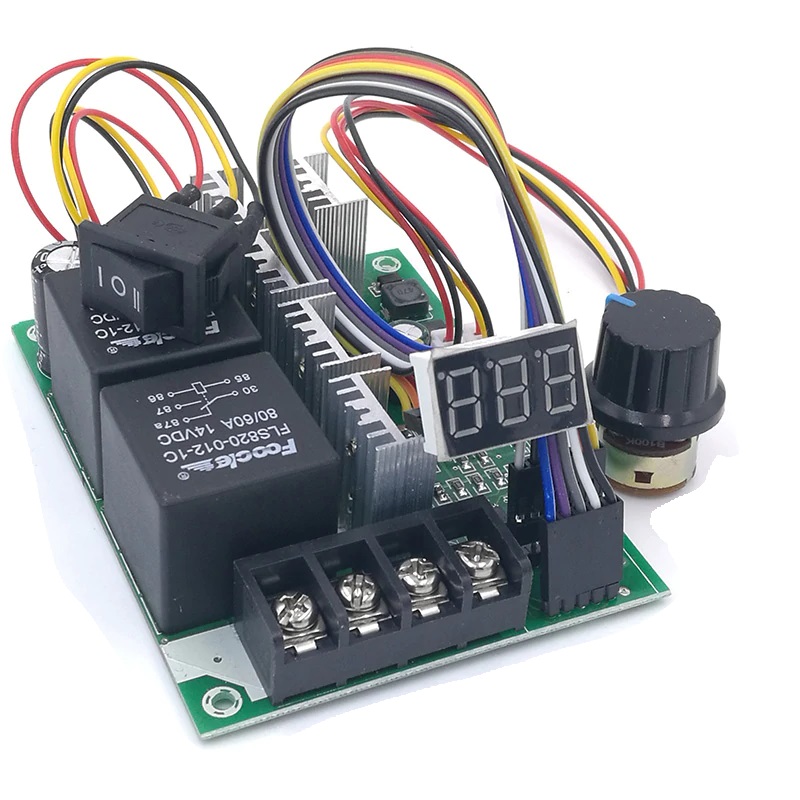 Módulo PWM 60A - Controlador velocidade motor com reversão e display 12V e 24V