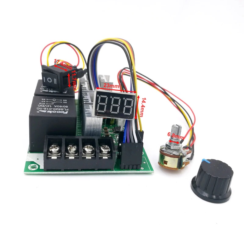 Módulo PWM 60A - Controlador velocidade motor com reversão e display 12V e 24V