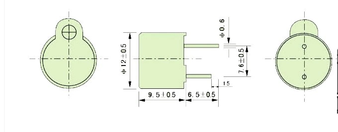 Kit 5x Buzzer ativo 3V 3.3V com Oscilador Interno