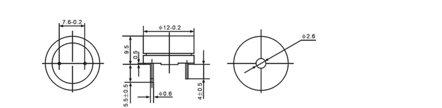 Kit 5x Buzzer ativo 3V 3.3V com Oscilador Interno