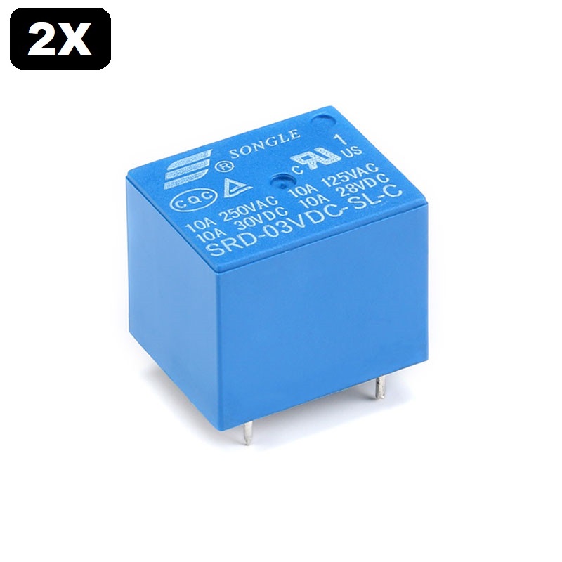 Kit 2 x Relê 3V 3.3V 10A SRD-03VDC-SL-C