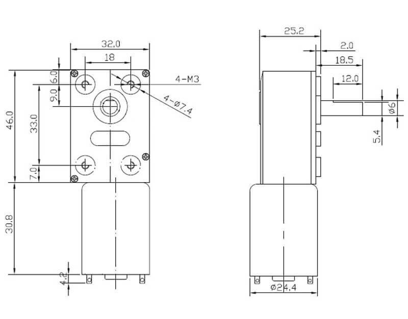 Motor 12V DC CC com caixa de redução reversível 30RPM 2.7Kgf.cm
