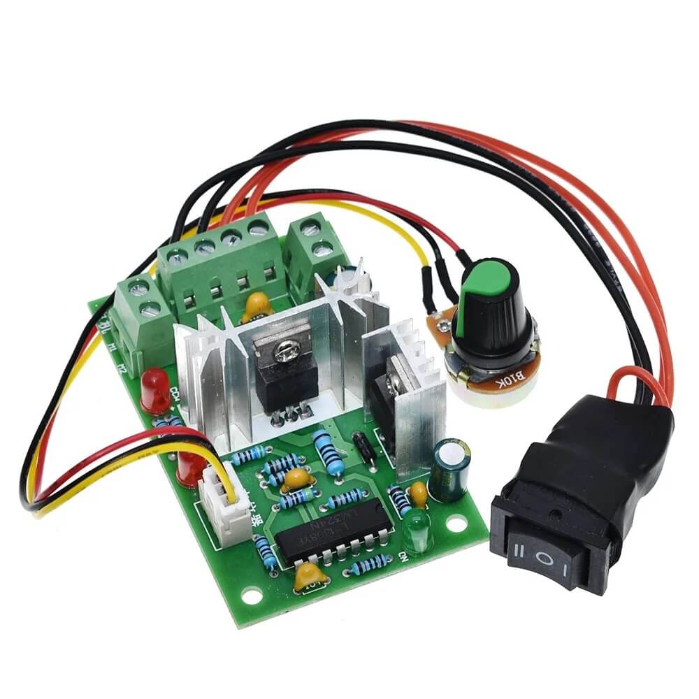 Módulo PWM 10A 80W Controlador velocidade motor com reversão 6V 9V 12V e 24V