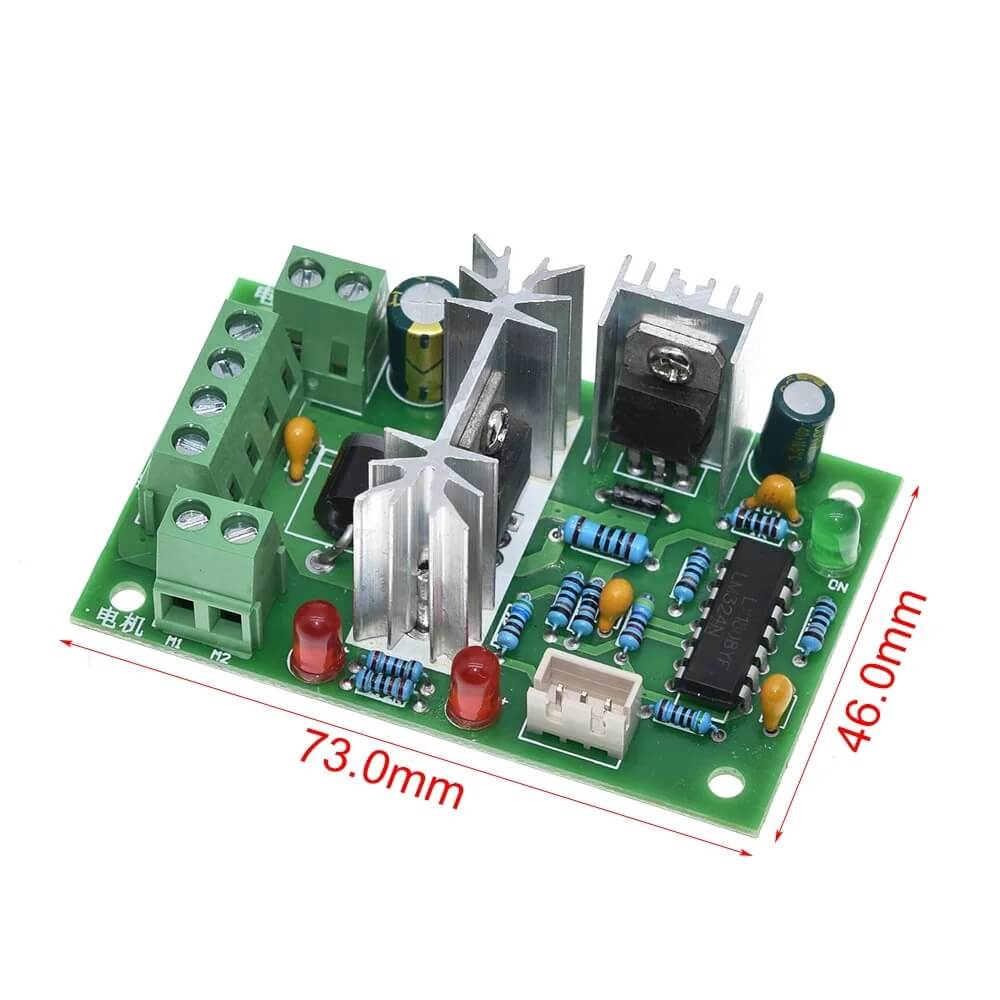 Módulo PWM 10A 80W Controlador velocidade motor com reversão 6V 9V 12V e 24V