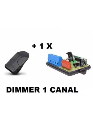 Controle remoto 2 botões + Módulo Dimmer 1 canal RF 433Mhz bivolt com entrada para interruptor DM0...