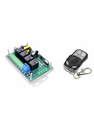 Kit Módulo de relês receptor RF 433Mhz de 4 canais RL04A 127V com controle remoto de 4 botões - A...