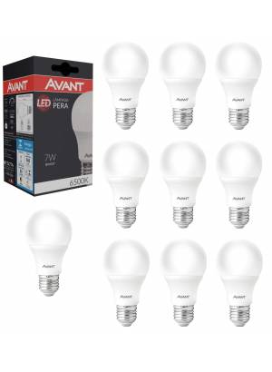 KIT 10 x Lâmpada Pera LED Bulbo A60 7W 6500K bivolt Branco frio E-27 AVANT