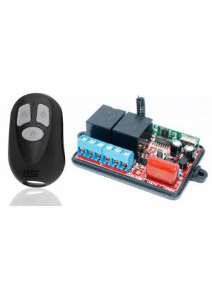 Controle remoto 3 botões + Módulo relê para motor tubular 3 fios persianas cortinas lift RF 433Mh...