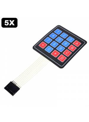 5 x Teclado matricial de membrana de 16 Teclas formato 4x4