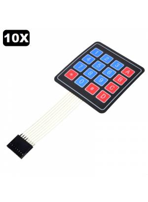 10 x Teclado matricial de membrana de 16 Teclas formato 4x4
