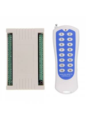 Módulo de relés de 16 canais 12V com controle remoto RF 433Mhz - Ideal para automação residencia...