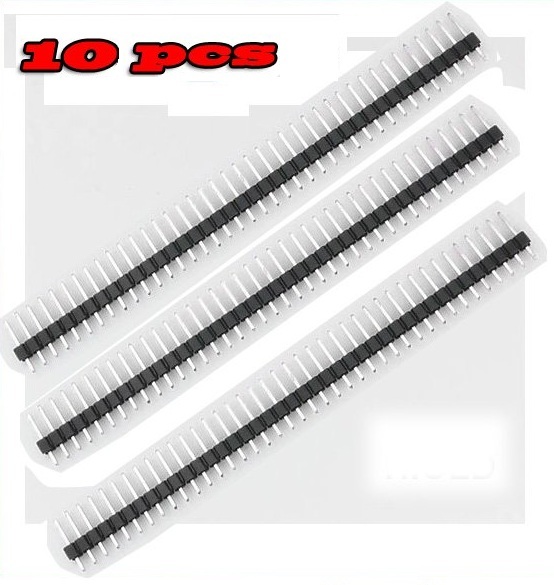 10 x Barra de pinos Header Macho 1x40 180° Arduino PIC