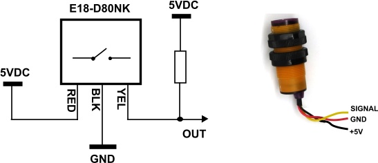 Sensor Reflexivo Infravermelho de Distância Ajustável E18-D80NK